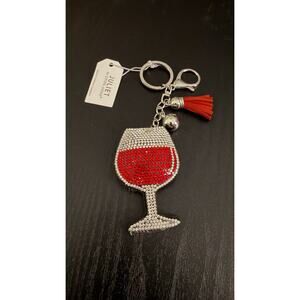 NEW Juliet Bling Rhinestone Keychain - Red Wine Glass